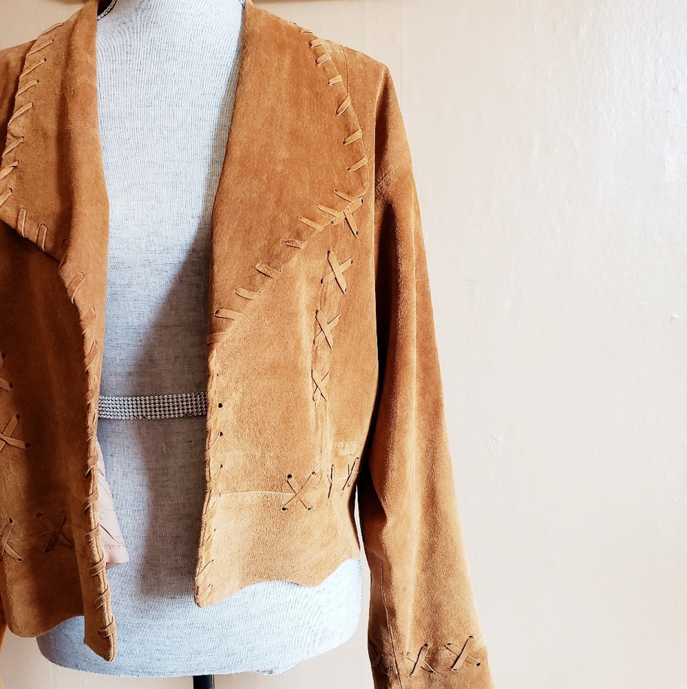 Vintage 100% Leather Festival Jacket Size Large